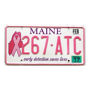 2017 Maine Cure Cancer License Plate #267ATC