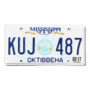 2017 Mississippi License Plate #KUJ487