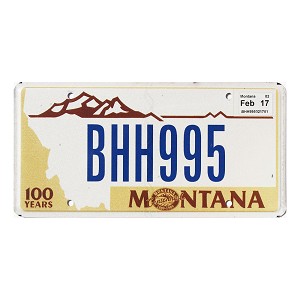 2017 Montana Centennial License Plate #BHH995
