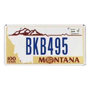 2017 Montana Centennial License Plate #BKB495