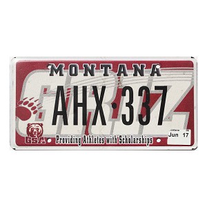 2017 Montana Grizzly Scholarship License Plate #AHX337