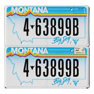 2017 Montana License Plates Pair #463899B