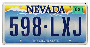 2017 Nevada License Plate #598LXJ