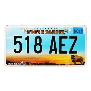2017 North Dakota License Plate #518AEZ