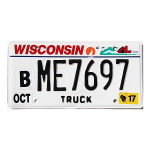 2017 Wisconsin Truck License Plate #ME7697