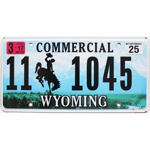 2017 Wyoming Commercial License Plate #111045