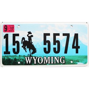 2017 Wyoming License Plate #155574