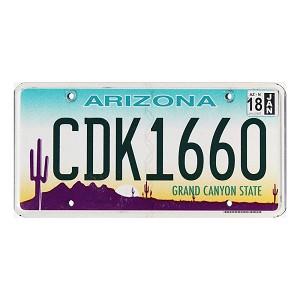 2018 Arizona License Plate #CDK1660