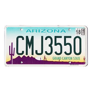2018 Arizona License Plate #CMJ3550