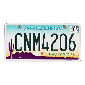2018 Arizona License Plate #CNM4206