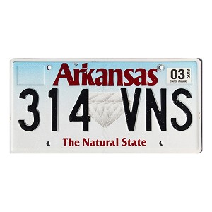 2018 Arkansas Diamond License Plate #314VNS