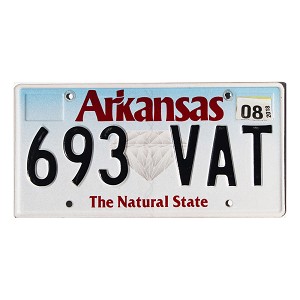 2018 Arkansas Diamond License Plate #693VAT