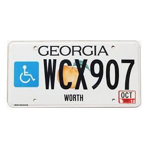 2018 Georgia Disabled License Plate #WCX907