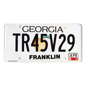 2018 Georgia Trailer License Plate #TR45V29