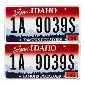 2018 Idaho License Plates Pair #1A9039S