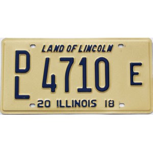 2018 Illinois Dealer License Plate #4710E
