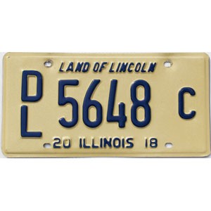 2018 Illinois Dealer License Plate #5648C