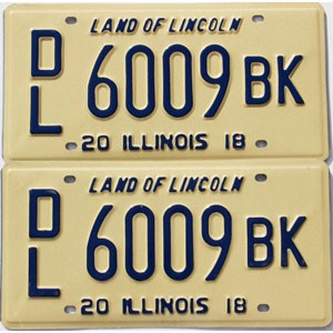 2018 Illinois Dealer License Plates Pair #6009BK