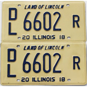 2018 Illinois Dealer License Plates Pair #6602R