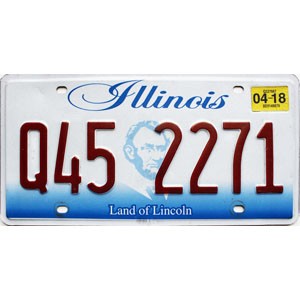 2018 Illinois License Plate #Q452271