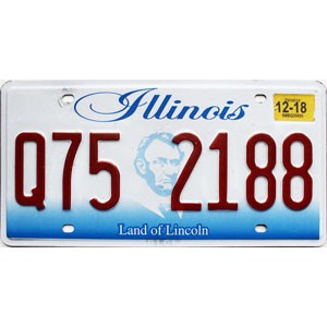 2018 Illinois License Plate #Q752188