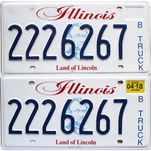 2018 Illinois Truck License Plates Pair #2226267