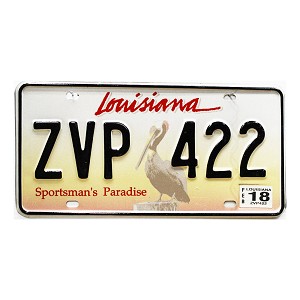 2018 Louisiana Pelican License Plate #ZVP422