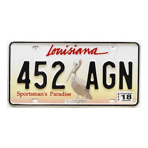 2018 Louisiana Pelican License Plate #452AGN