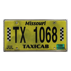 2018 Missouri Taxicab License Plate #1068