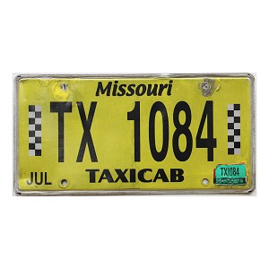 2018 Missouri Taxicab License Plate #1084