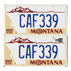 2018 Montana Centennial License Plates Pair #CAF339