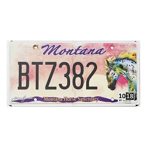 2018 Montana Horse Sanctuary License Plate #BTZ382