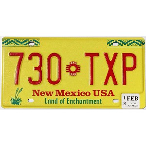 2018 New Mexico License Plate #730TXP