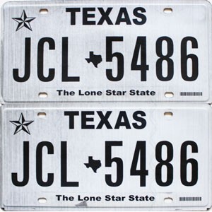 2018 Texas License Plates Pair #JCL5486