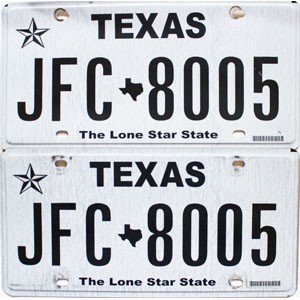 2018 Texas License Plates Pair #JFC8005
