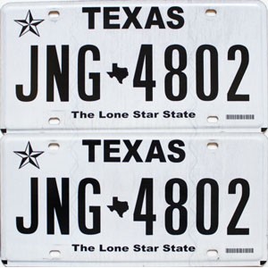 2018 Texas License Plates Pair #JNG4802