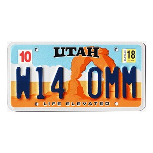 2018 Utah Arch License Plate #W140MM