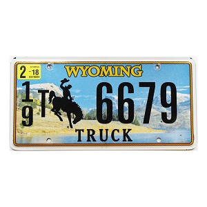 2018 Wyoming Truck License Plate #196679