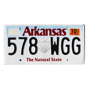 2019 Arkansas Diamond License Plate #578WGG