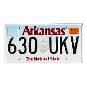 2019 Arkansas Diamond License Plate #630UKV