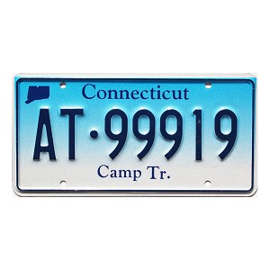 2019 Connecticut Camp Trailer License Plate #AT99919