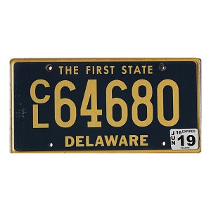 2019 Delaware CL License Plate #64680