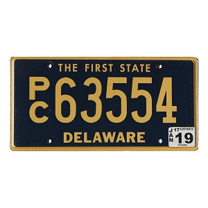 2019 Delaware PC License Plate #63554