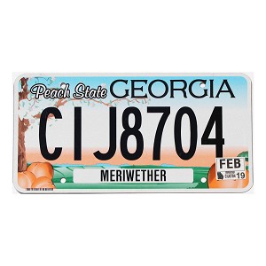 2019 Georgia License Plate #CIJ8704