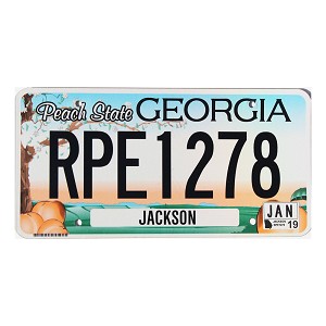 2019 Georgia License Plate #RPE1278