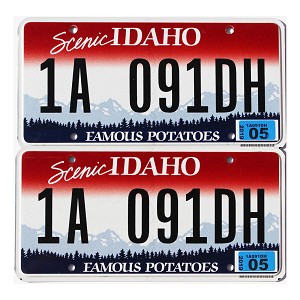 2019 Idaho License Plates Pair #1A091DH