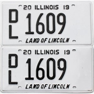 2019 Illinois Dealer License Plates Pair #1609