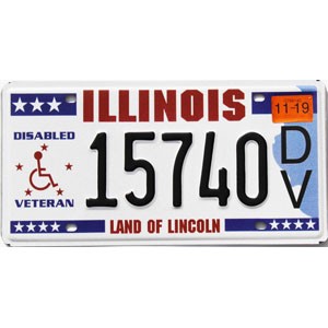 2019 Illinois Disabled Veteran License Plate #15740