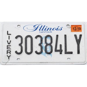 2019 Illinois Livery License Plate #30384