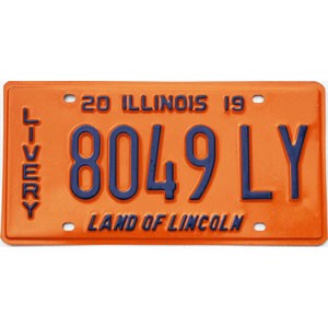2019 Illinois Livery License Plate #8049